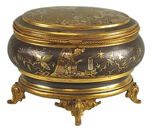Antique Japanese Gilt Bronze Jewelry Box, 1890s