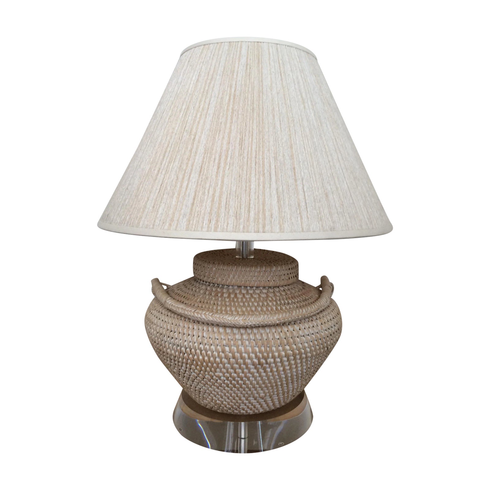 Richard Lindley Rattan Basket Lamp Chairish