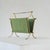 Mid-Century Modern Magazine Rack in Patinated Brass and Green Fabric, 1940s For Sale - Image 6 of 9
