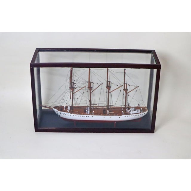 1950s Sailing Training Ship Elli in the Display Case with Glass, Denmark, 1958 For Sale - Image 5 of 18