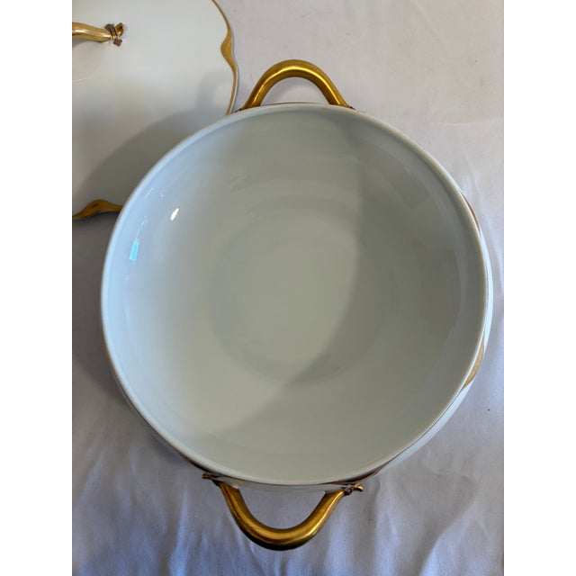 Antique Haviland & Co. Limoges Covered Vegetable Tureen, Gold Handles, France For Sale - Image 10 of 14