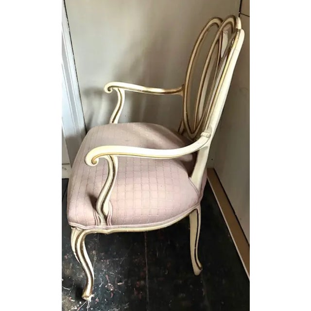 Mid Century French Style Ribbon Back Arm Chair For Sale - Image 4 of 7