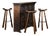 Spanish Rustic Brutalist Dry Bar Counter with Barstools, 1950s, Set of 4 For Sale