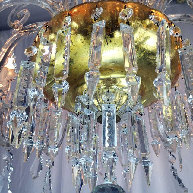 Antique Bohemian Crystal Chandelier, 1950s For Sale - Image 4 of 10