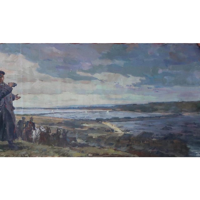 Campaign Soviet Army Oil Painting, Great Patriotic War, Ukrainian Artist, 1970s 110-196 For Sale - Image 3 of 6