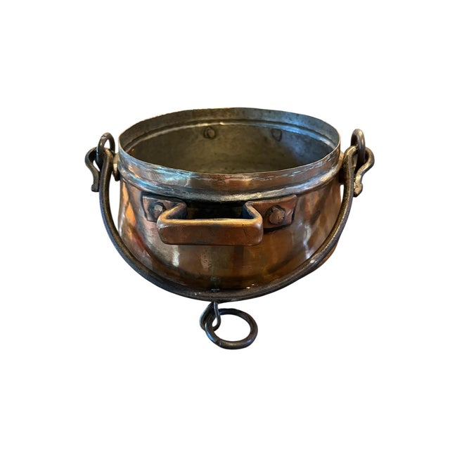 19th Century Antique French Copper Cauldron, Pot or Fireplace Kettle For Sale - Image 4 of 6