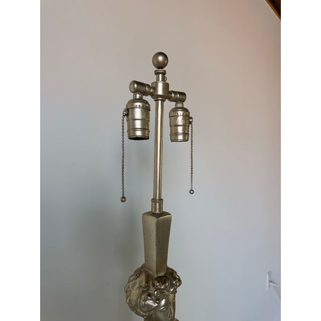 Diego Giacometti Style “Tête De Femme” Silver Leaf Floor Lamp For Sale In Miami - Image 6 of 10