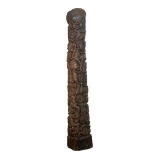 Mid-20th Century Large African Blackwood Makonde "Tree of Life" Ujamaa Sculpture – 45"h For Sale