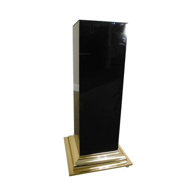 Vintage Modern Black and Gold Pedestal For Sale - Image 13 of 13