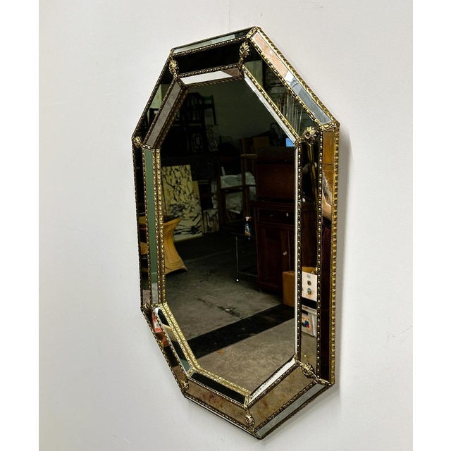 Hollywood Regency Vintage Spanish Neoclassical Wall Mirror, 1980s For Sale - Image 3 of 9