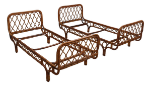 Mid-Century Italian Rattan Malacca Daybeds by Franca Helg, 1950s, Set of 2