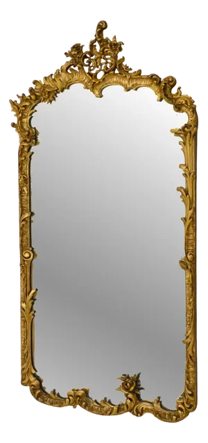 Rococo Mirror in Gilded Carved Wood, 1860s
