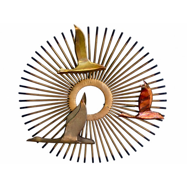 1970s Mid-Century Modern Brutalist Sunburst Bird Wall Sculptures – Exceptional Matching Pair in the Style of Curtis Jeré For Sale - Image 15 of 17