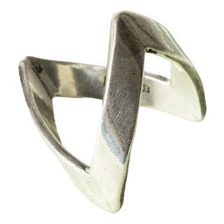 Modernist Silver Ring by Isaac Cohen, 1971 For Sale