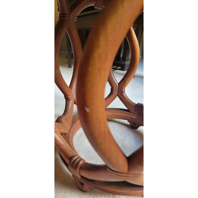 Wood Pair of 1970s Carved Bamboo Styled Chinese Garden Stools or Side Tables For Sale - Image 7 of 10