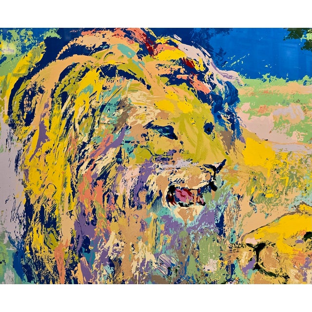 Yellow LeRoy Neiman – Lion Couple – 1981 Hand-Signed Limited Edition Serigraph 244/300 For Sale - Image 8 of 12
