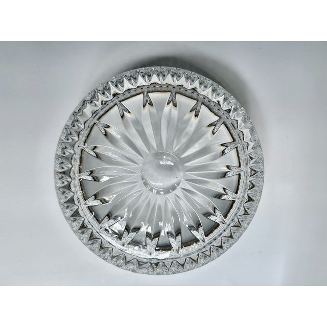 Mid 20th Century Stamped German Silver Plate Rimmed Clear Lead Crystal Serving Bowl For Sale - Image 15 of 18