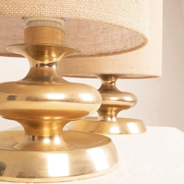 Metal Gold Edition 24K C-363 Table Lamps, Italy, 1970s, Set of 2 For Sale - Image 7 of 12