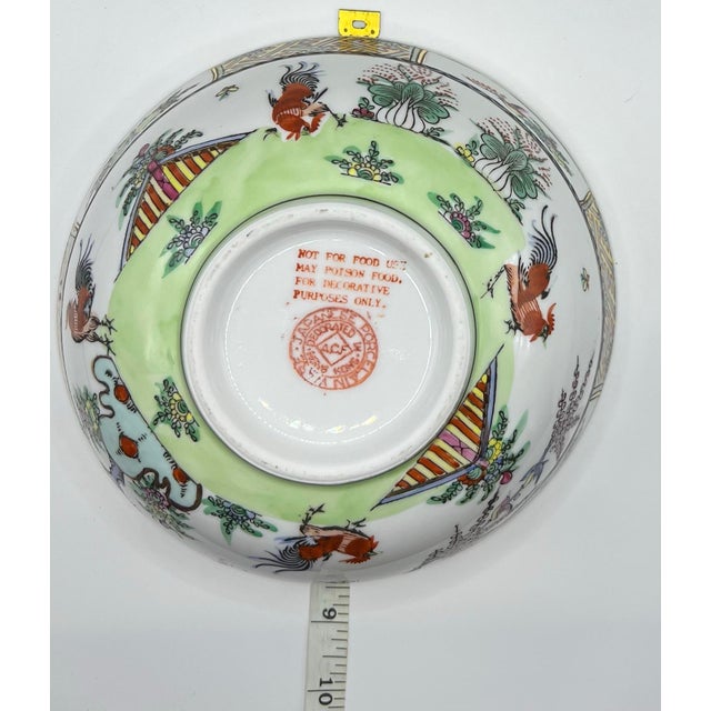 Chinese Famille Rose Porcelain Bowl, Rooster Motif For Sale - Image 6 of 7