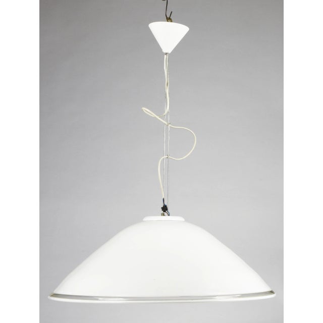 Ceiling Lamp in White Milk Glass, 1990s For Sale - Image 6 of 9
