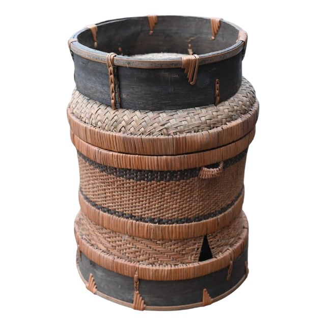 Antique Pende Basket, Congo, Early 20th Century For Sale