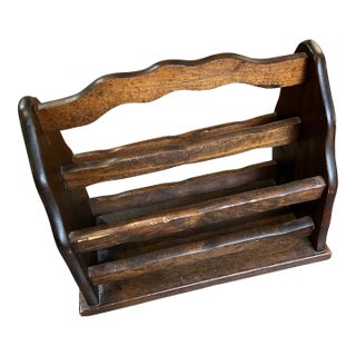 1970s Country Living Wooden Magazine Rack For Sale