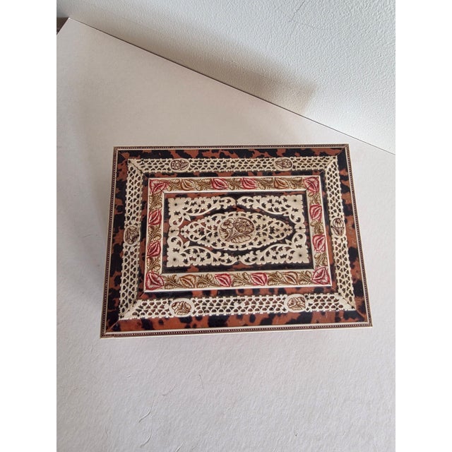 Vintage Anglo Indian Faux Tortoiseshell Box For Sale - Image 9 of 11