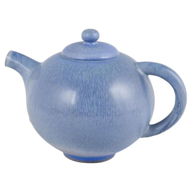 Vintage Stoneware Teapot with Blue Glaze by Berndt Friberg, 1951 For Sale - Image 6 of 6