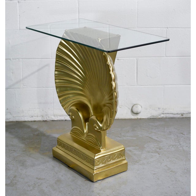 Hollywood Regency 1970s Hollywood Regency Clam Shell Grosfeld House Style Hall Table For Sale - Image 3 of 11