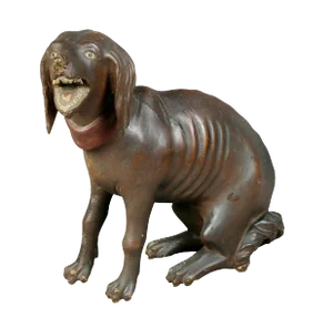 Painted and Carved Wood Dog