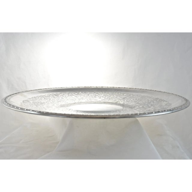 Mid 20th Century Oversize Chased Silver Tray For Sale - Image 4 of 4