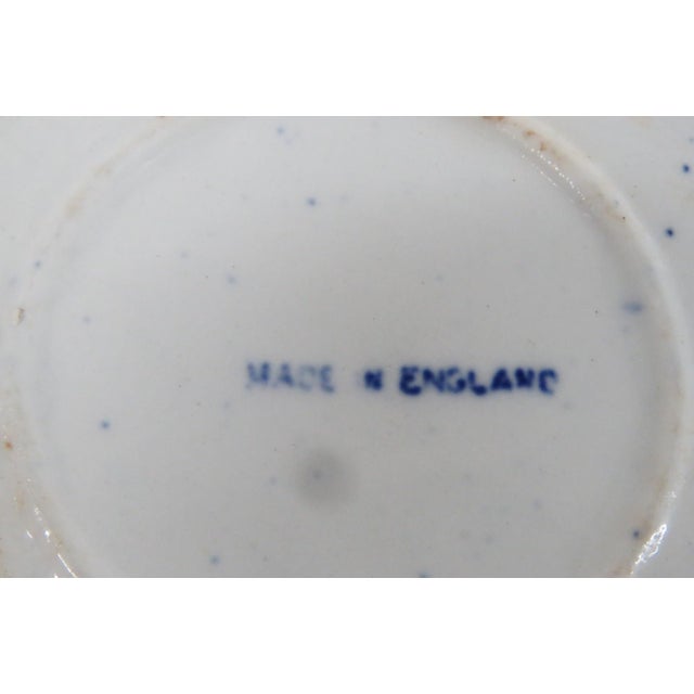 Ceramic Early 20th Century Allertons England Tea Coffee Cup and Saucer 2pc Set White and Blue Ceramic For Sale - Image 7 of 13