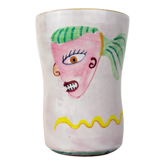 Listed Artist Amy Sabrina 1999 Postmodern Pottery Vessel For Sale