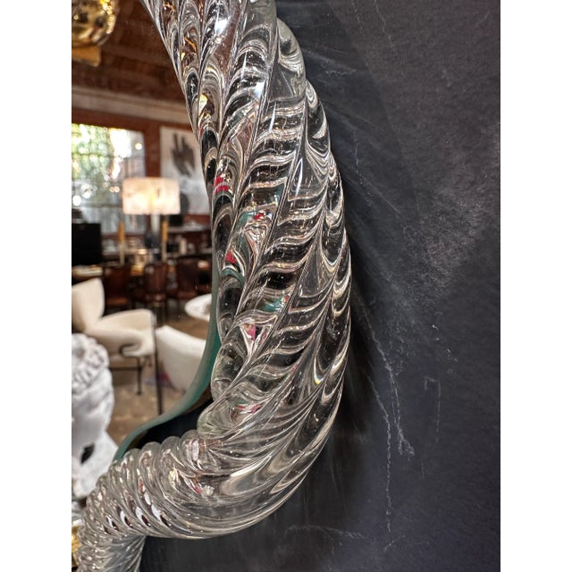 Vintage Italian Curvilinear Murano Wall Mirror 1940s For Sale - Image 4 of 7