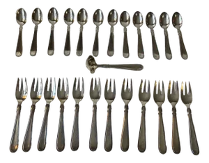 Elite Coffee Forks & Spoons in Silver by Carl Cohr, 1920s, Set of 25