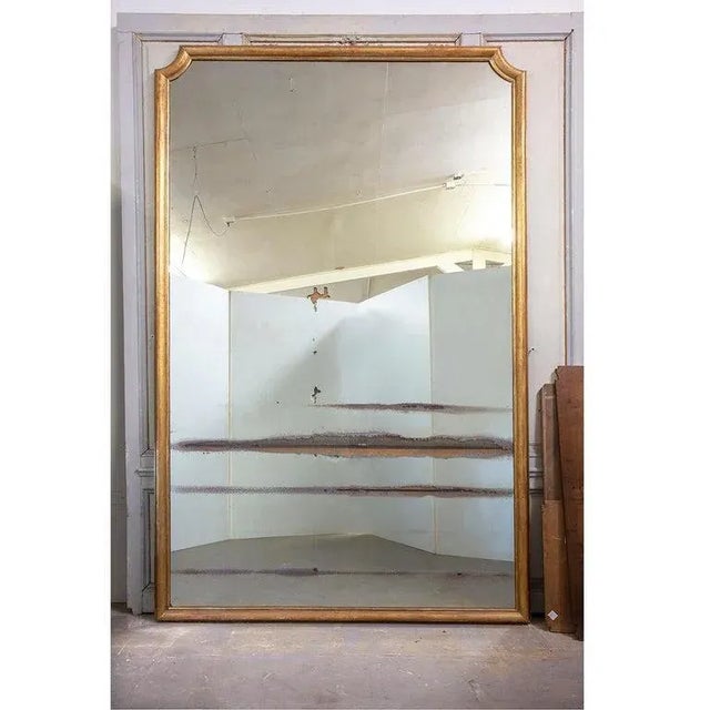 French 19th Century Massive Louis XVI Gilt Mirror For Sale - Image 4 of 11
