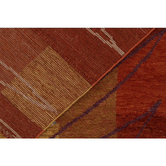 Textile Rug & Kilim’s Scandinavian Style Rug in Red, Gold and Gray Geometric Patterns For Sale - Image 7 of 7