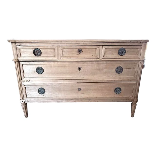 Large 18th Century French Louis XVI Solid Walnut Bleached Chest of Drawer / Commodes For Sale