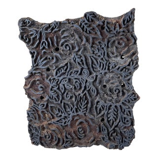 Antique Wallpaper / Fabric Batik Wood Stamp For Sale