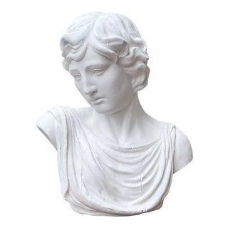 Large Roman Woman Plaster Bust For Sale