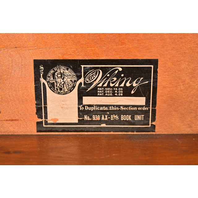 Wood Antique Mission Oak Arts & Crafts Viking Five-Stack Barrister Bookcase, Circa 1900 For Sale - Image 7 of 12