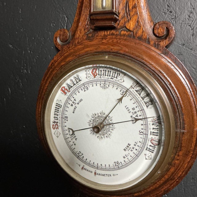 Antique Aneroid Barometer, 1905 For Sale - Image 6 of 7