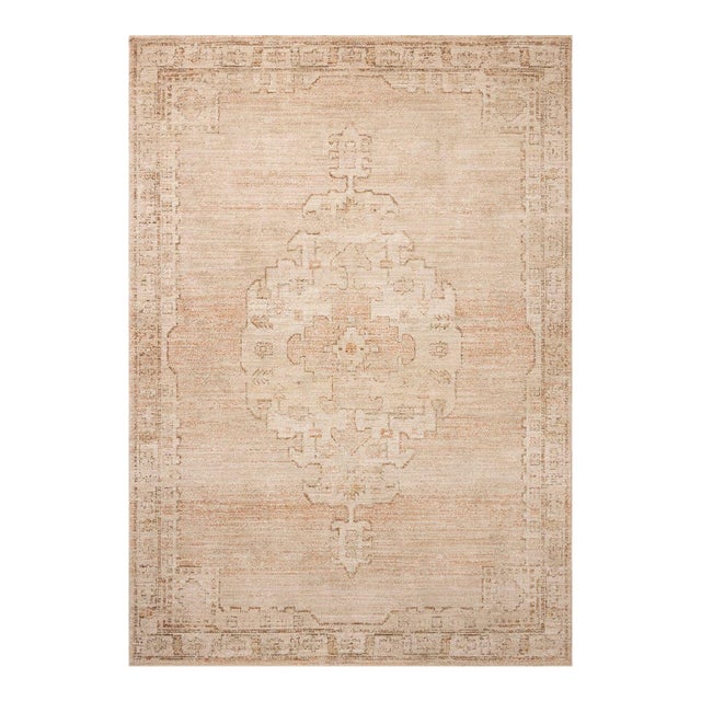 Chris Loves Julia x Loloi Palma Spice / Natural 18" x 18" Sample Rug For Sale