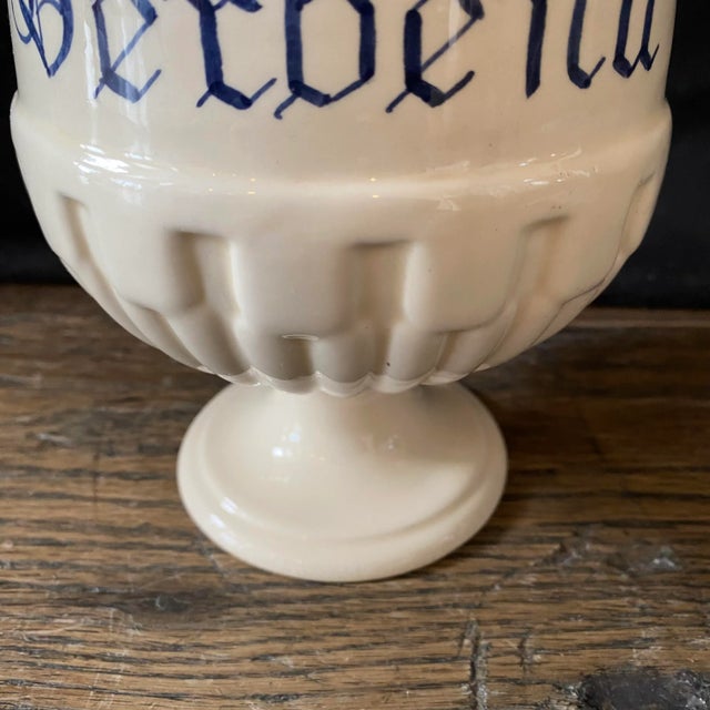 19th Century Antique Italian Apothecary Jar Venetian Verbena Porcelain Urn Large For Sale - Image 5 of 10