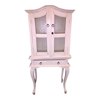 Shabby Chic White-Washed Armoire For Sale