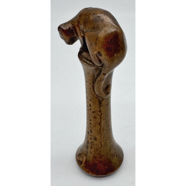 Bronze English Arts & Crafts Bronze Seal, Cat & Mouse Motif, circa 1900–1930 For Sale - Image 8 of 18