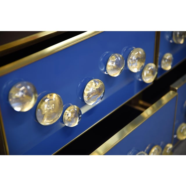 Blue Sideboard with 28 Murano Jewel and Brass from Justfurnituress SRL For Sale - Image 4 of 13