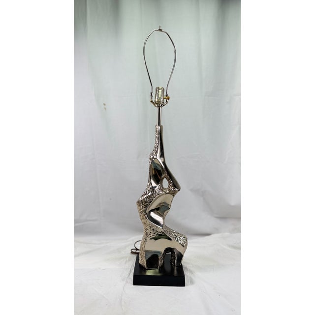 Brutalist 1970s Brutalist "Sitting Woman" Chrome Lamps by Raymond Barr for Laurel Lamps - a Pair For Sale - Image 3 of 3