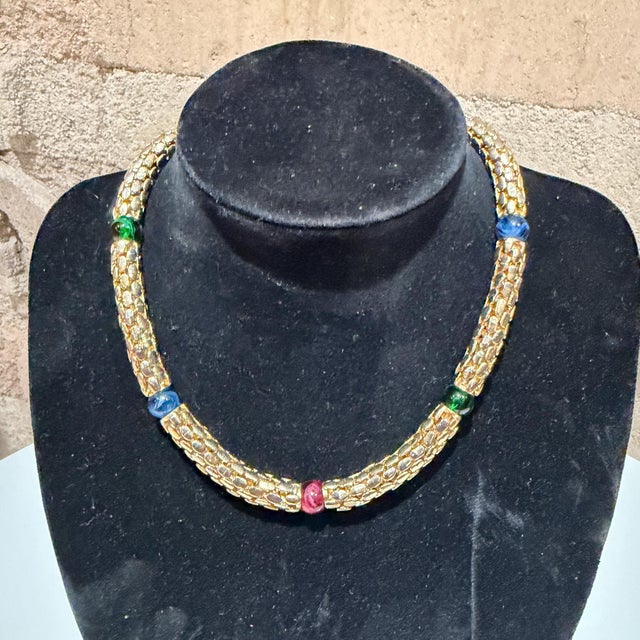 Vintage Gold-Tone Choker Necklace and Matching Bracelet Rau Klikit For Sale In San Diego - Image 6 of 17
