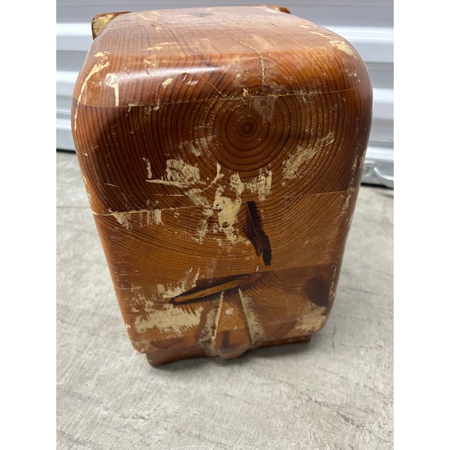 Vintage Boho Wood and Brass Carved Elephant For Sale - Image 4 of 8